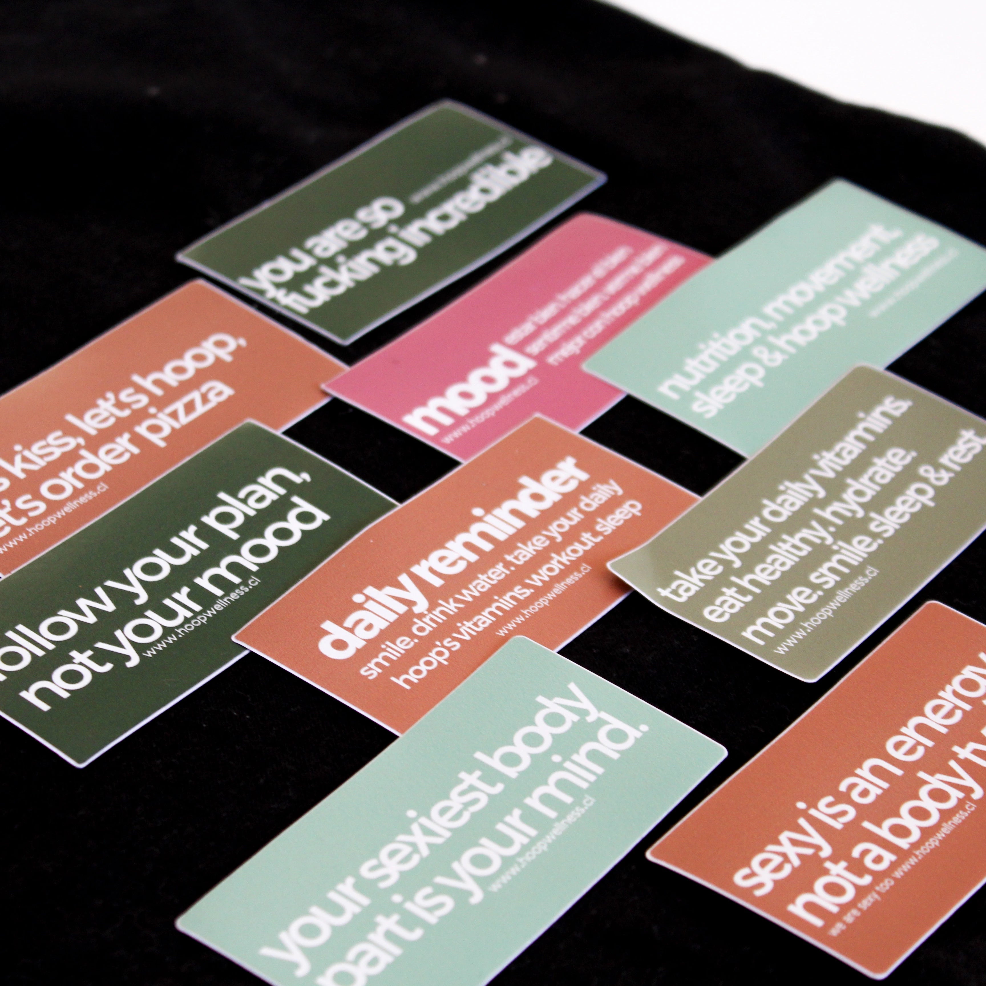 Random Stickers Hoop Wellness Quotes