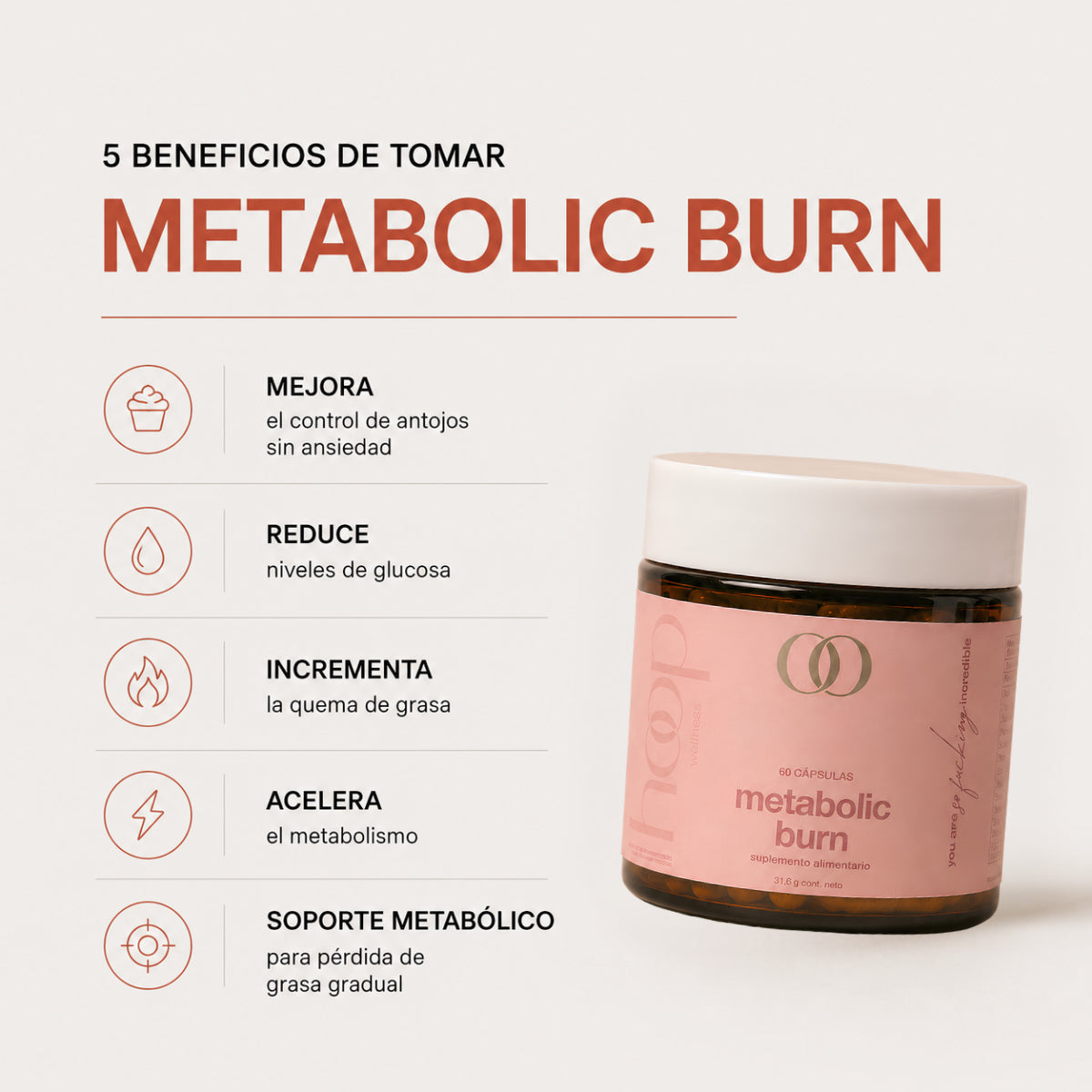 Metabolic burn - energy and burn fat